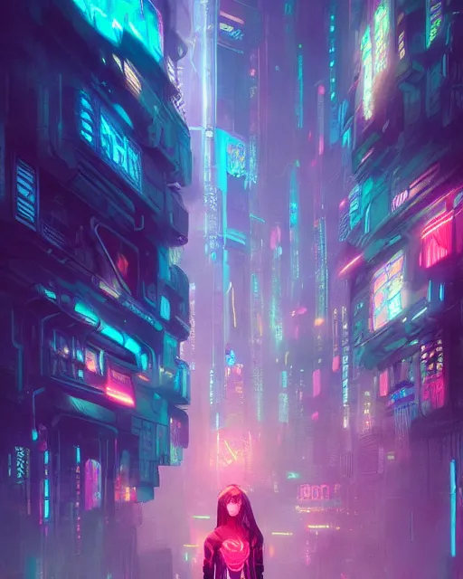 Neon cyberpunk city, fantasy art, - Free AI Photo Generator - starryai
