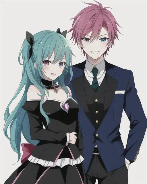 Villain duo from a magical girl anime; - AI Photo Generator - starryai