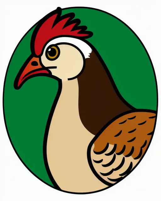 pheasant, cartoon style, sticker art