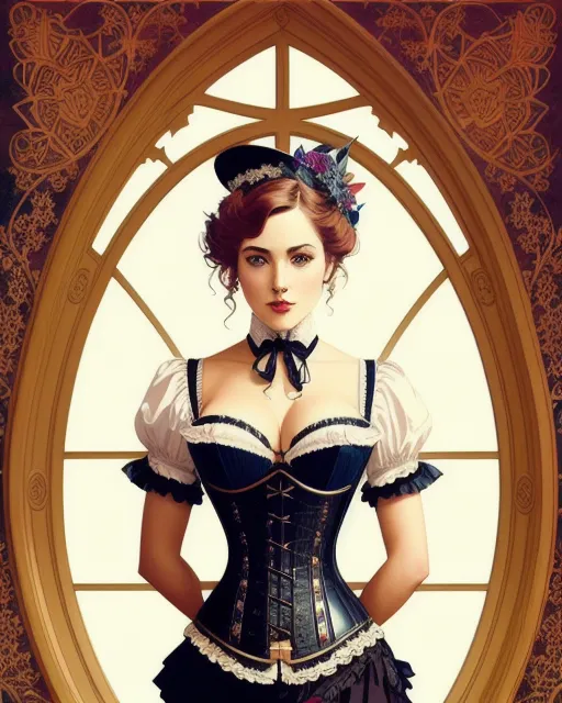 Beauty detailed Victorian corset hd, - AI Photo Generator - starryai