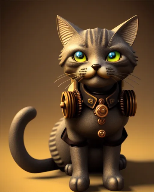 Steampunk cat - Free AI Photo Generator - starryai
