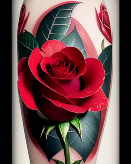 Amazon.com : Umama Tattoos 1 Sheet Red Roses Tattoos Cartoon Fancy Roses  Love Temporary Tattoo Sticker 3D Waterproof Transfer for Men Women Make up  Body Fake : Beauty & Personal Care