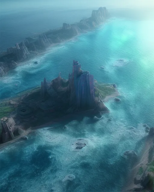 Atlantis deep hues bright colors - Free AI Photo Generator - starryai