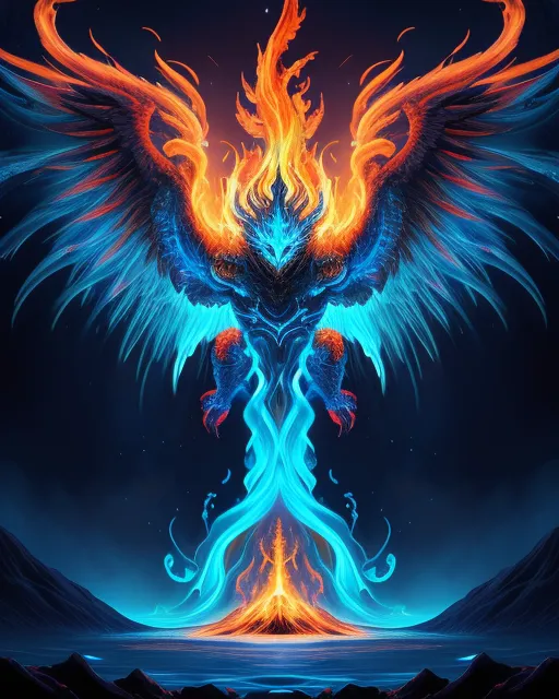 blue fire phoenix logo