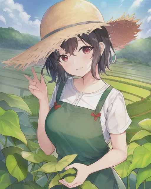 Anime farmer in a wheat field on Craiyon-demhanvico.com.vn