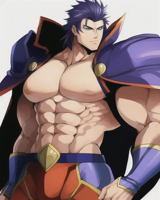 Muscular anime men - AI Photo Generator - starryai