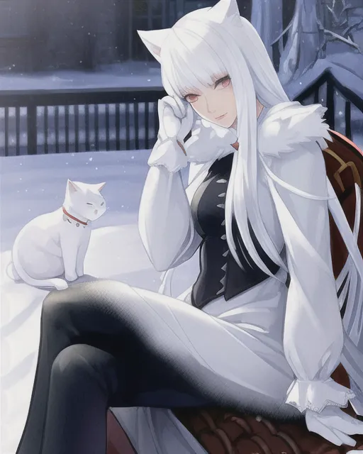 White Cat Anime Wallpapers  Top Free White Cat Anime Backgrounds   WallpaperAccess