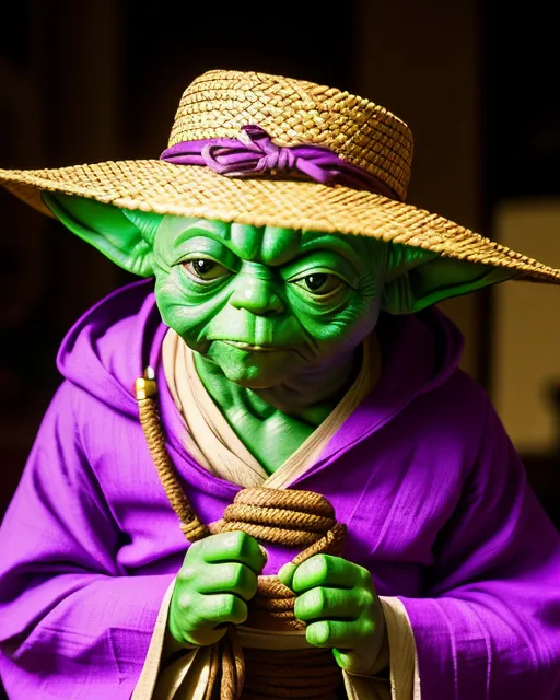 Drunk Master Yoda Mace Windu wearing AI Photo Generator starryai