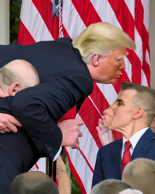 President trump kissing himself president trump