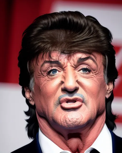 Sylvester Stallone As Donald Trump - AI Photo Generator - Starryai