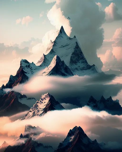 Tropical mountain low level at - Free AI Photo Generator - starryai