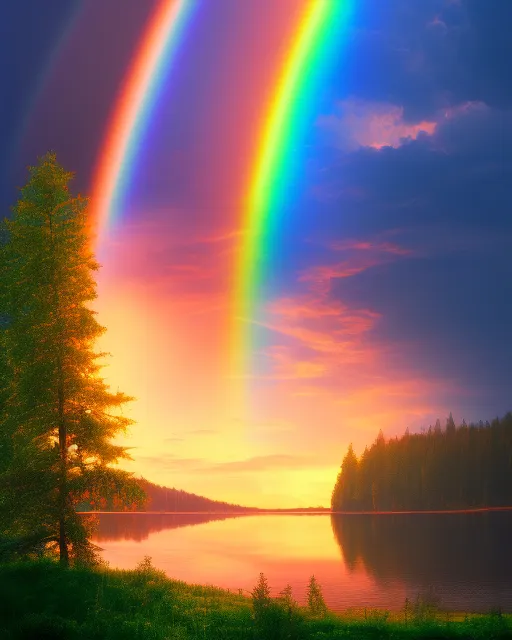 Beautifull rainbow landscape