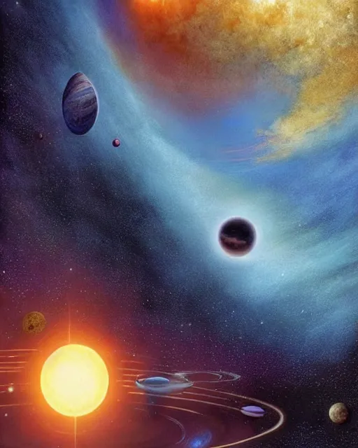 solar system alive living fantasy - Free AI Photo Generator - starryai