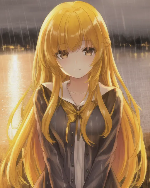 Teenage Girl rainy landscape - Free AI Photo Generator - starryai