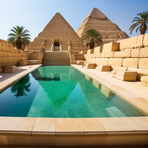 Ancient Egyptian pyramid complex - Free AI Photo Generator - starryai