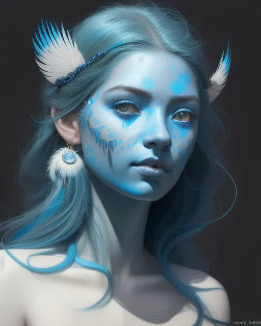 Blue hair3 - Free AI Photo Generator - starryai