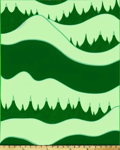 Irregular forest cartoon green wave