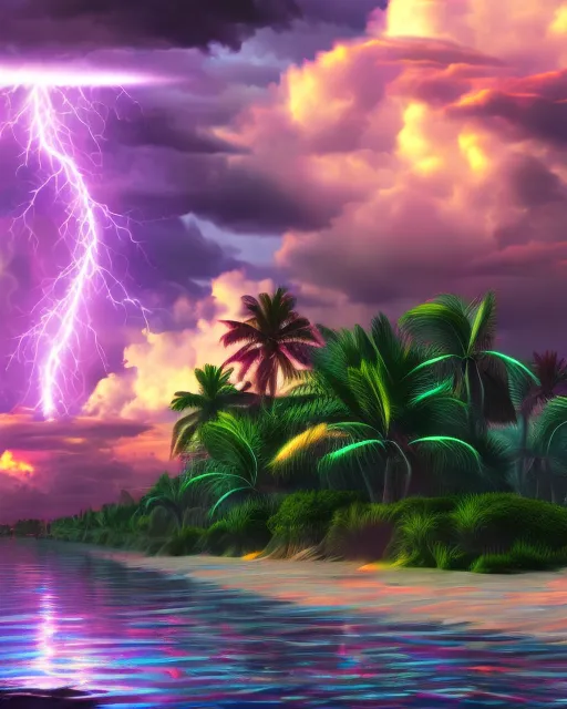 Viewing a lighting storm dark - Free AI Photo Generator - starryai