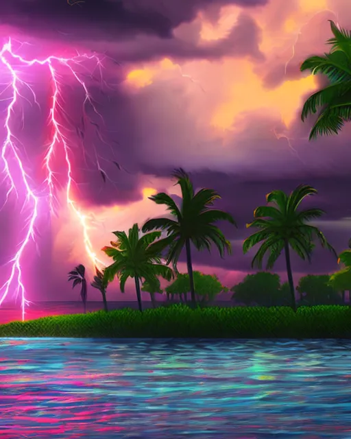 Viewing a lighting storm dark - Free AI Photo Generator - starryai