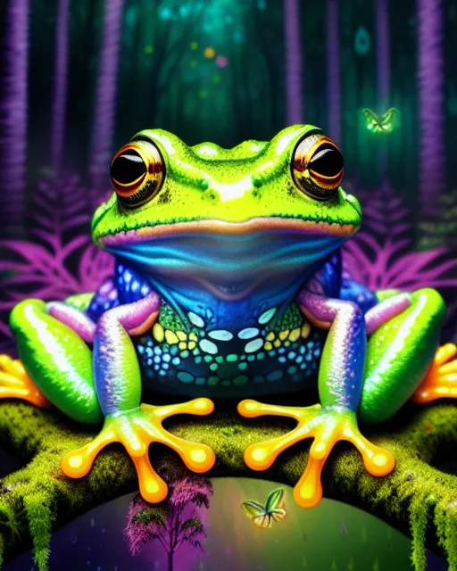 Exquisite Tree Frog Painting: Captivating Hyper-Realistic