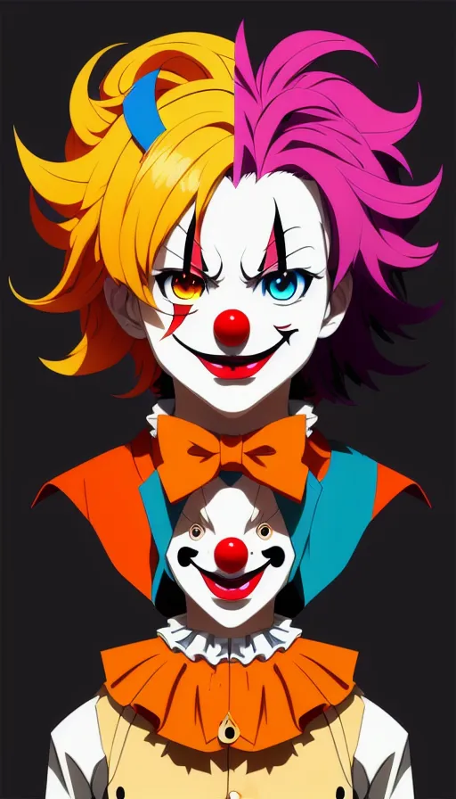 Anime girl in a clown outfit