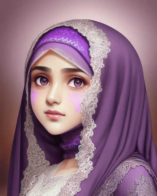 A girl in purple