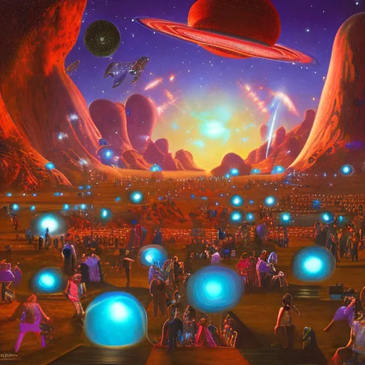 A galactic rave party different - Free AI Photo Generator - starryai