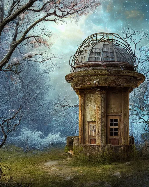 Abandoned Overgrown Observatory On Ai Photo Generator Starryai 7912