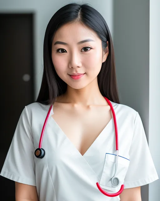 Asian girl, nurse cosplay