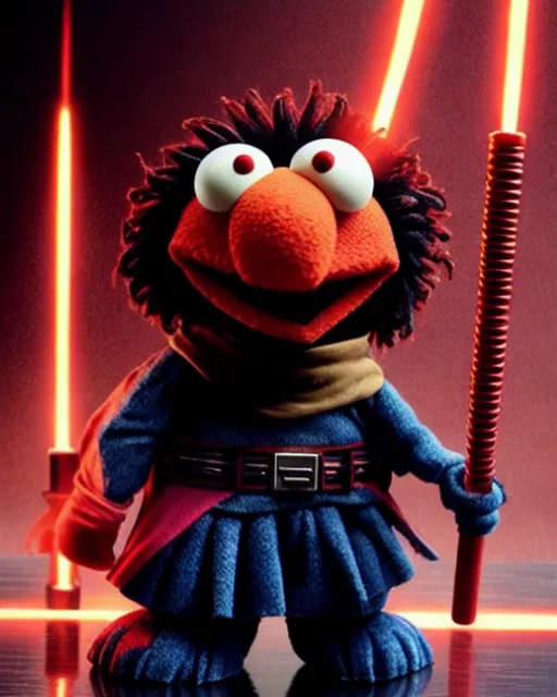 Elmo from sesame street two light sabers - starryai