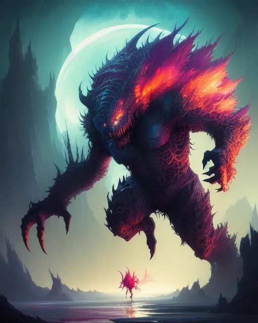 A Monster escaping - Free AI Photo Generator - starryai