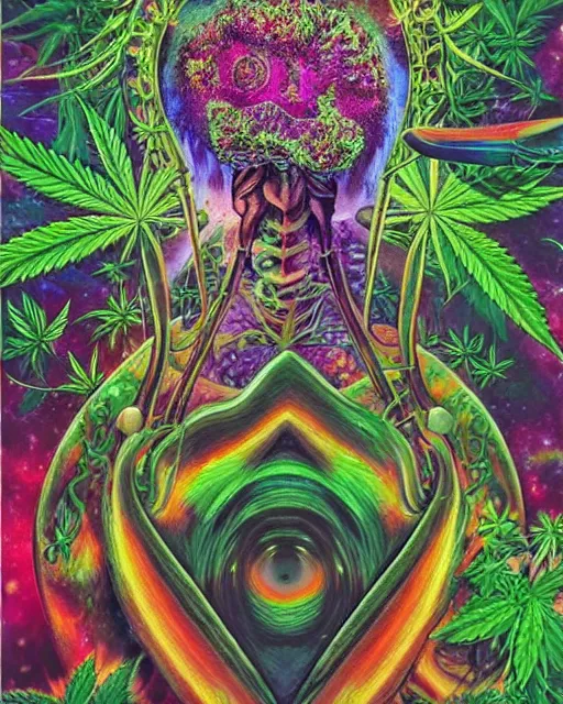 Marijuana art, galactic art, mushroom art, , brain wave art, fine art, centered art, weed art, ganja art, hyper detailed, hyper realistic, Rasta art, concept art, skull art, gory art