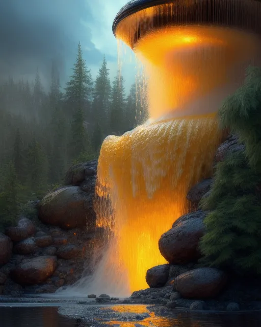 Golden geyser, extreme detail, hyper realistic, 4k uhd, 8k digital photography, intricate, complex, perfect light, dynamic, impeccable digital art, sharp, focused, high resolution, cinematic