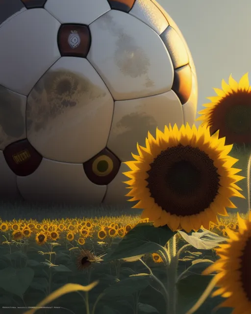 Soccer ball and a Sunflower 