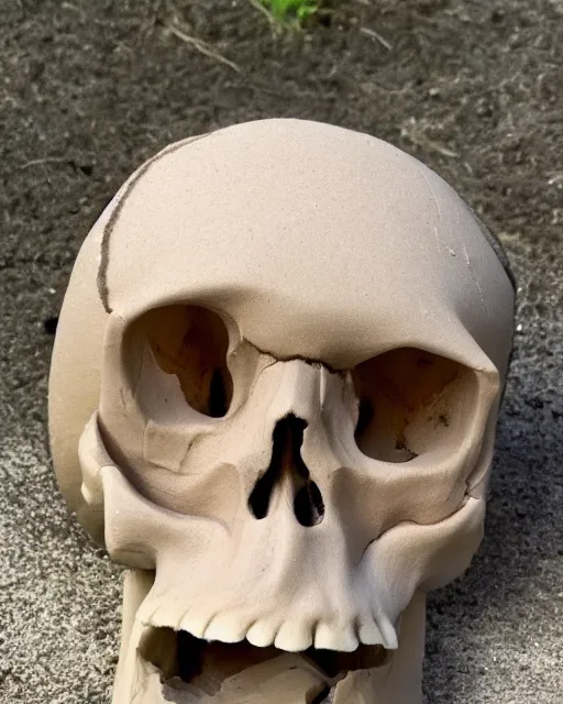 A clay skull