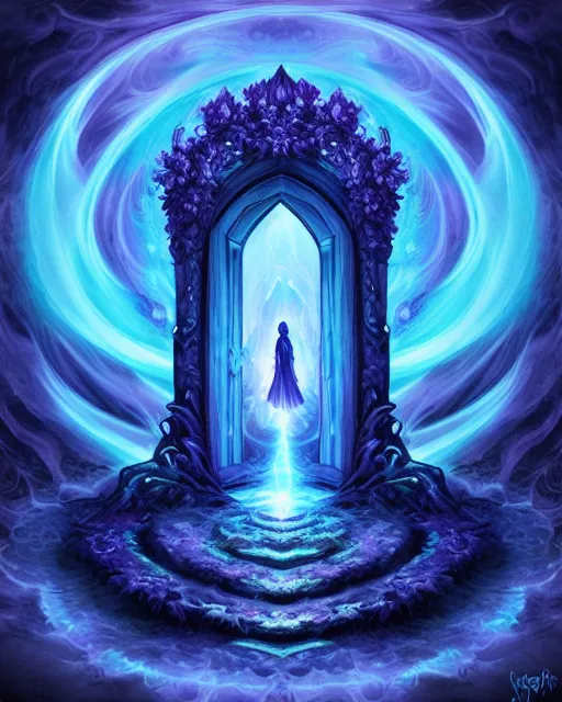 Mystic Blue (blue portal) • Original Soul Painting that Heals by PintaDora