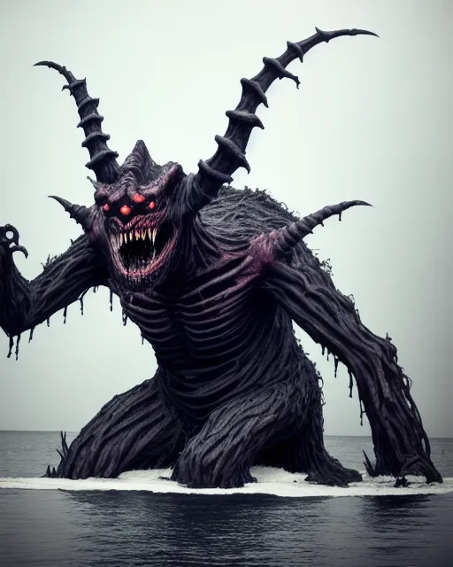Giant demonic creature floating - Free AI Photo Generator - starryai
