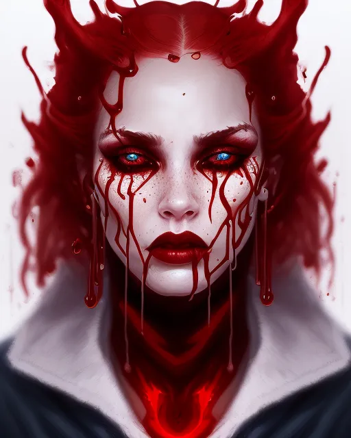 Exquisite blood, vampire, dripping from mouth, , seb mckinnon, trending on artstation, radiant