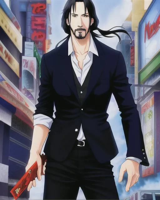 Anime as Keanu Reeves playing John Wick   Stable Diffusion  OpenArt