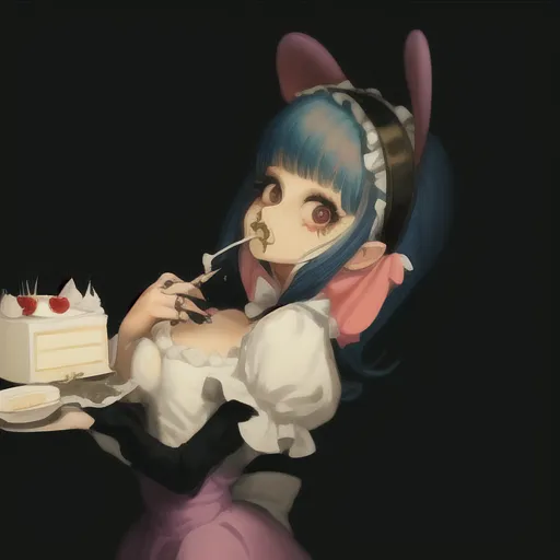 Melanie Martinez eating a slice of cake