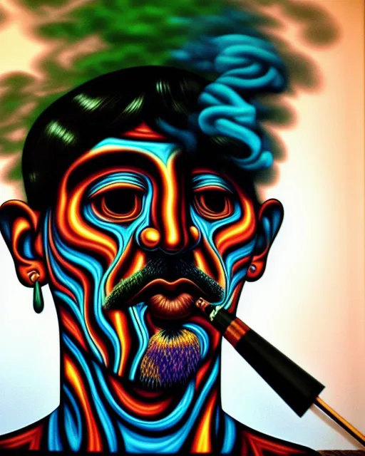 Realism Trippy hallucinogenic salvador gallery smoke kissing