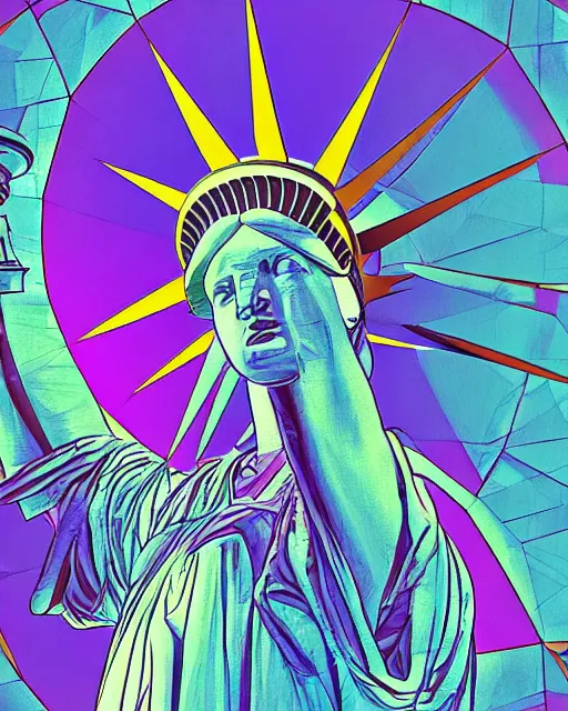 Statue Liberty Through A Kaleidoscope Ai Photo Generator Starryai