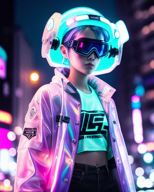 movie still cyberpunk streetwear girl - AI Photo Generator - starryai