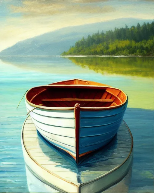 boat oil painting