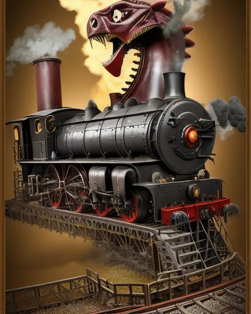 Carnivorous steam engine, ravenous train beast