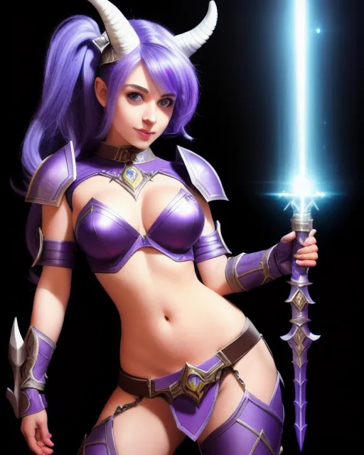 Draenei Girl Wielding A Laser Sword Ai Photo Generator Starryai 1994