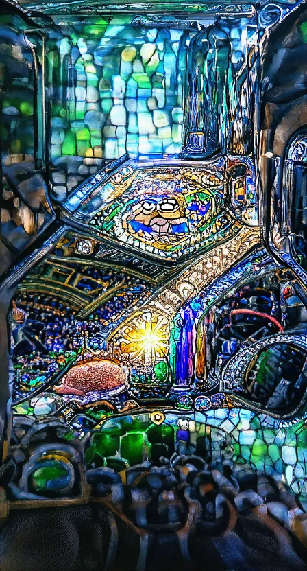 chamber illuminated stained glass - Free AI Photo Generator - starryai