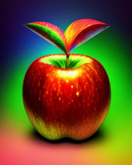 Realistic psychedelic apple wizard