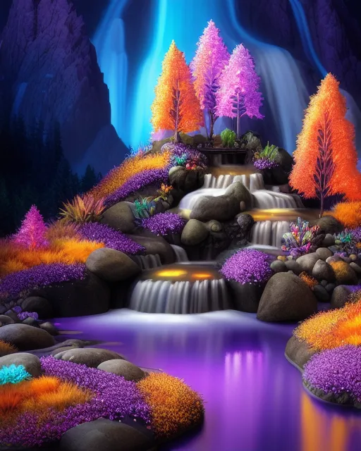 mystic mountain;Floral trail fire - Free AI Photo Generator - starryai