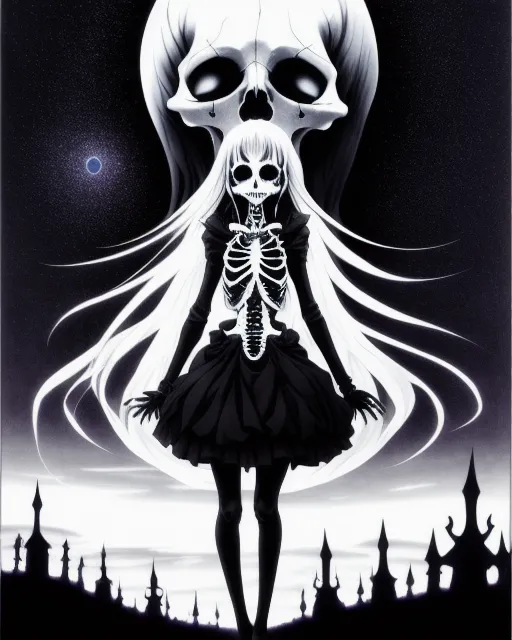 Anime Girl Skull Art 4K Wallpaper #6.2613